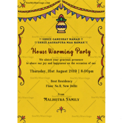 Griha Pravesh Traditional Decorative Kalash Whatsapp Invitation Card