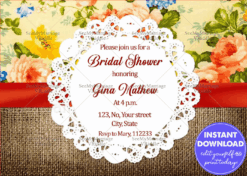 Floral Mehendi Bridal Shower Sangeet Invitation