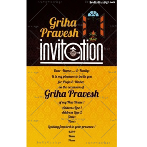House Warming Modern Theme North Indian Style Whatsapp Invitation Card