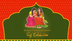 Swagat Traditional Teej And Kitty Party Video Invitation | ID: 11527