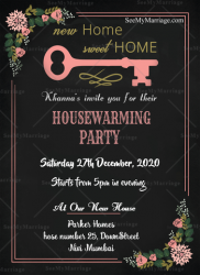 Black Theme Housewarming Invitation Card