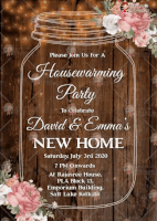 Our New Home Glittering Light Effect Wooden Background Gif Invitation Card