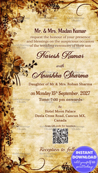 Vintage Forest Theme, Floral Decorated Wedding Invitation Save The Date E-card
