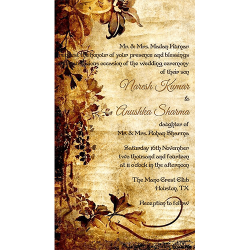 Wood theme wedding save the date, Oil paper painting wedding invites, vintage wedding cards