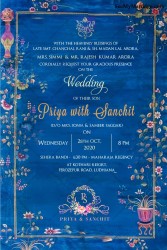 A Whimsical Persian Blue Wedding Invitation In A Pretty Floral Theme