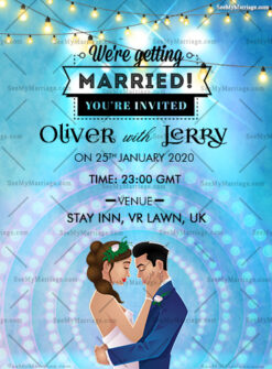 Starry Lights Wedding Invitation Card
