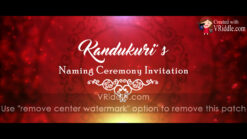 Baby Naming Ceremony Pink Theme Traditional Invitation With Falling Rose Petals In Background | ID: 11552