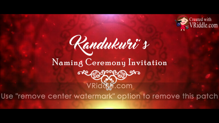 Baby Naming Ceremony Pink Theme Traditional Invitation With Falling Rose Petals In Background | ID: 11552