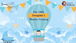 Growing Up Modern Cartoon Theme_mundan Ceremony Invitation | ID: 11556