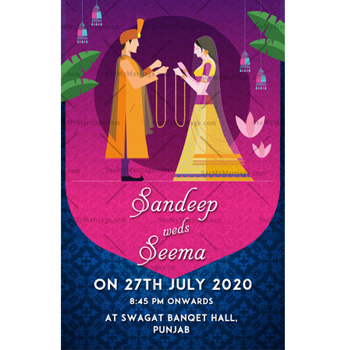 Shadi Mubarak_punjabi Wedding Invitation E-card