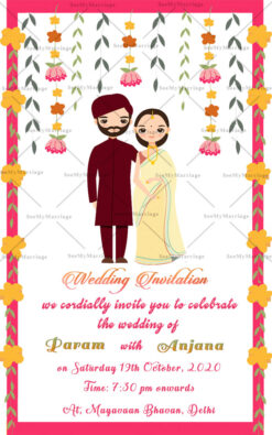 Cute Indian Wedding Couple - Wedding Couple Theme Traditional Indian Wedding Save The Date Whatsapp Invitation