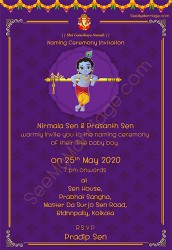 Little Krishna_hindu Traditional_naming Ceremony E Card