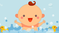 Funny Baby Smile Theme, Goose Dolls, Water Bubbles Animated Baby Shower Whatsapp Version Invitation Video | ID: 11582