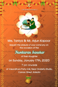 Naming Ceremony Hindu Kalash Toran Decorated Traditional North Indian Animated Gif