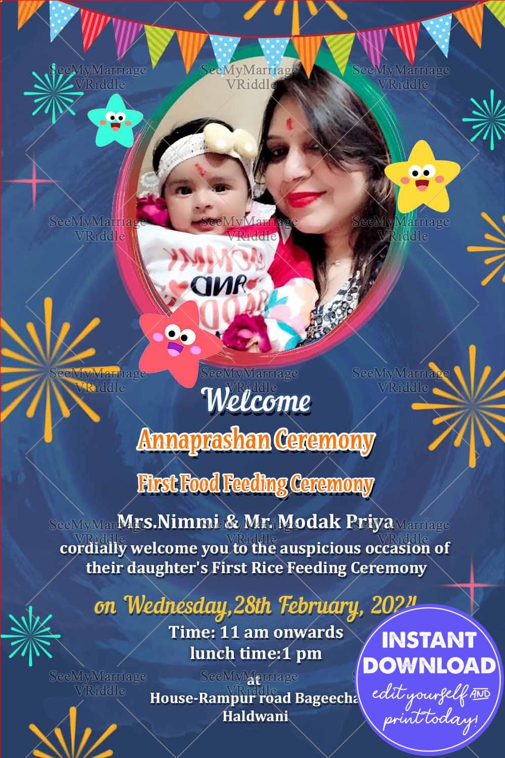 Cute Little Baby_annaprashan Ceremony E Card