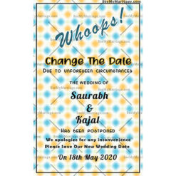 Date Change Update Card For Parties, Occasions With English Wordings