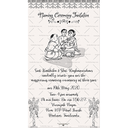 South Indian, Hindu Naming Ceremony Card For Whatsapp Invitation