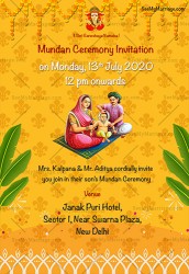 Mundan Ceremony_traditional Hindu North Indian Theme E Card