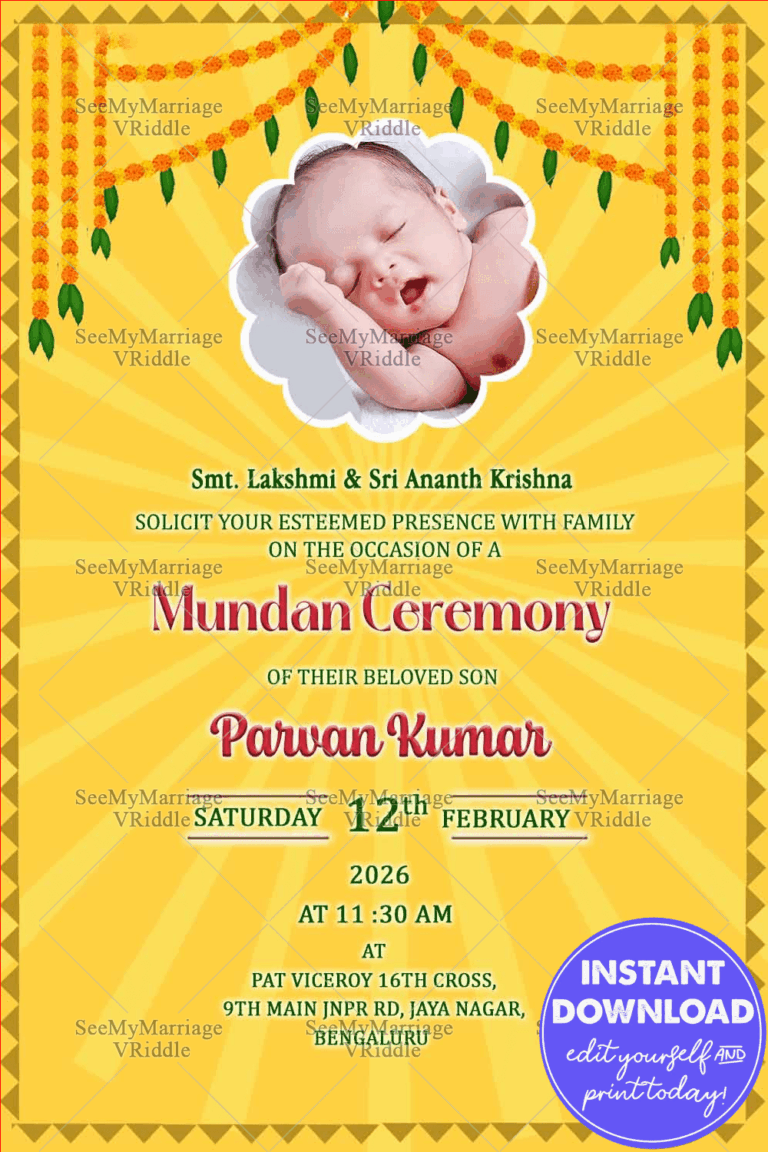 Mundan Cerermony E Card_modern Theme_shine Background