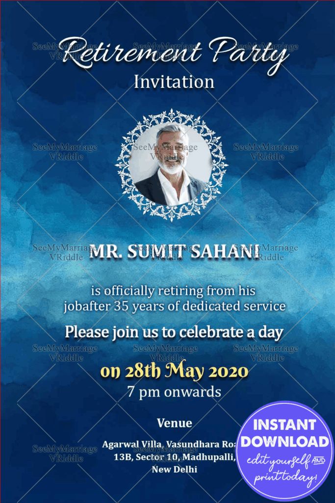 Simple Elegant Retirement Party Invitation_e Card