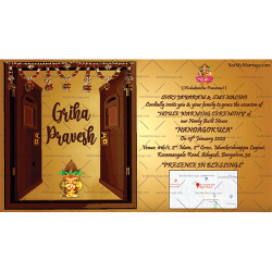 Telugu Housewarming Card, Traditional South Indian Gruhapravesam Invitation Template