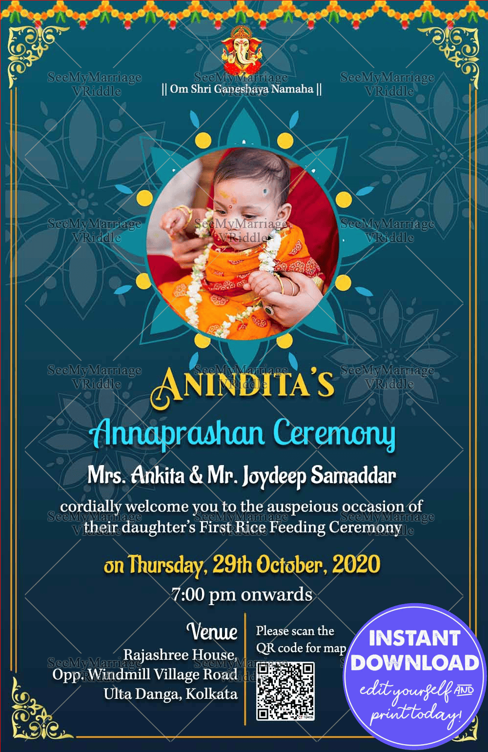 Traditional Annaprashan Ceremony E Card