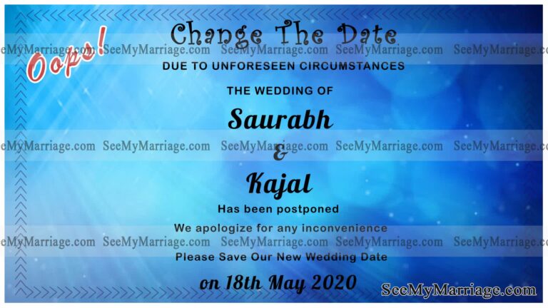 Ek Jarrori Soochan - Naya Shaadi Date Pakki Huyi He New Save The Date Announcement Card