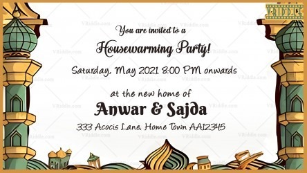 Allah Ke Ghar_muslim Housewarming Party Invitation Card