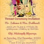 Family Thread Ceremony Whatsapp Invitation Card