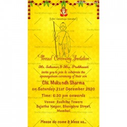 Upnayanam ceremony-yellow theme with traditional floral border-south indian ceremony