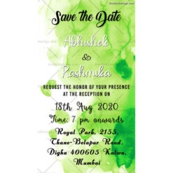 Green Theme Reception Save The Date Invite Ecard