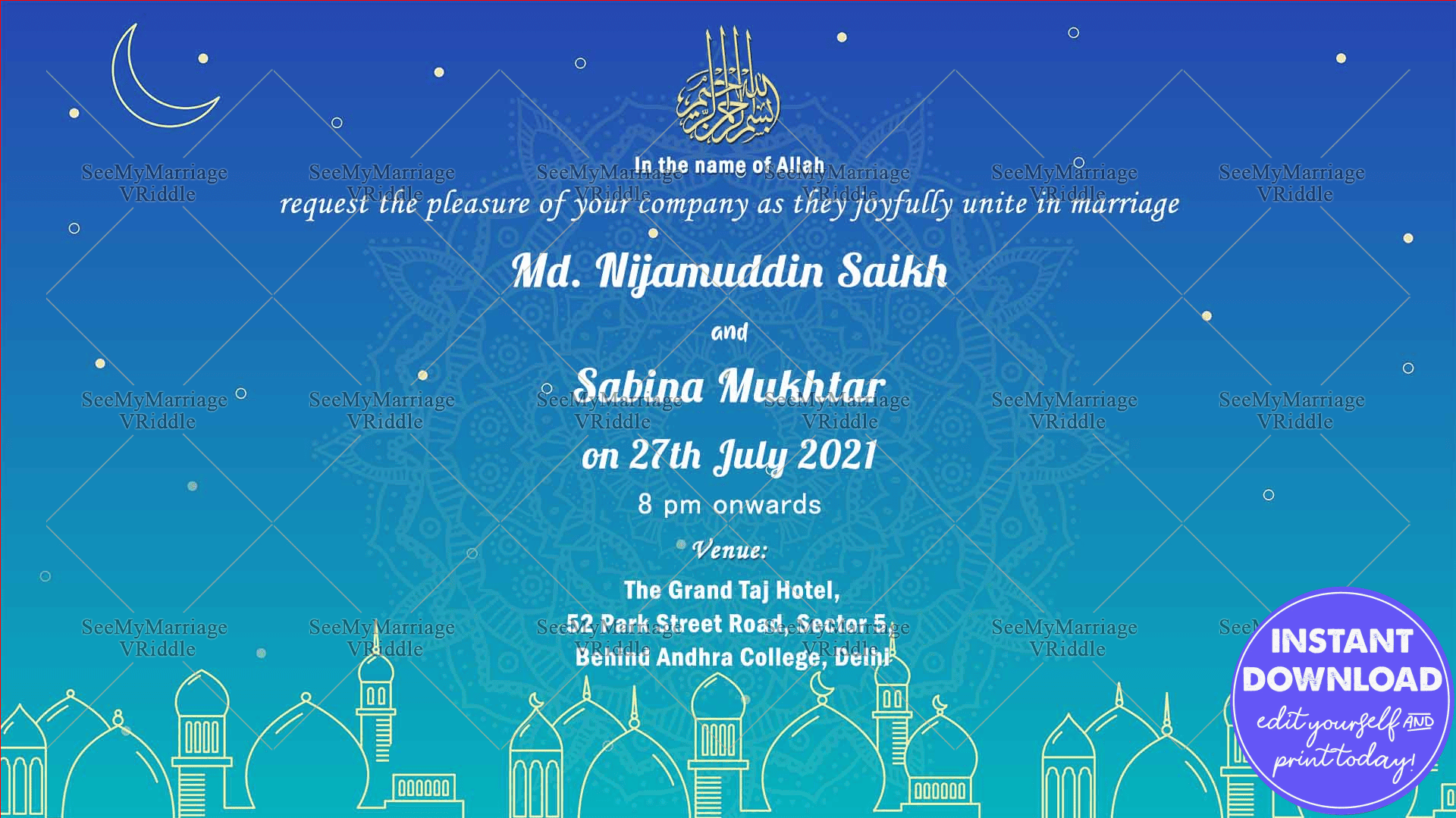 Jashn E Mohabbat Muslim Wedding Automation E Card