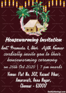 Tamil Traditional Maroon Theme Housewarming Gif Invitation For Whatsapp