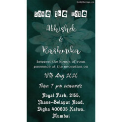 Green Theme Save The Date Reception Invitation Ecard For Whatsapp