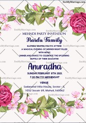 spring theme floral wedding ecards, whatsapp invites, mehndi invitatio, floral mehndi invitation