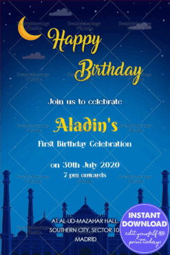 Salgirah_muslim Birthday Invitation Card