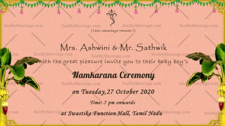 Tamil Traditional_banana Background_naming Ceremony E Card