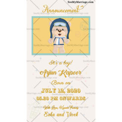 Teddy Bear Theme Baby Announcement Card