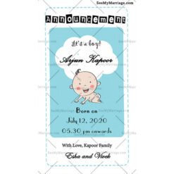 Texture Cartoon Baby Announcement Whatsapp Card