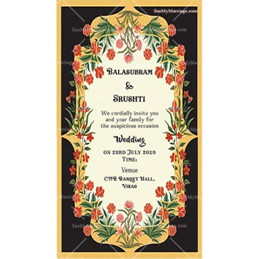 Modern wedding e-invite card, floral wedding cards, engegement