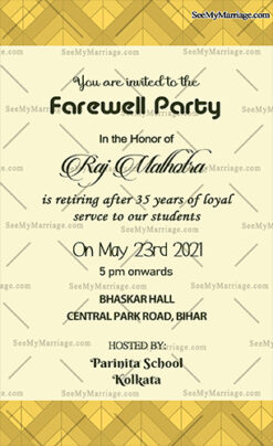 Simple Green Digital Farewell Party Invitation Card