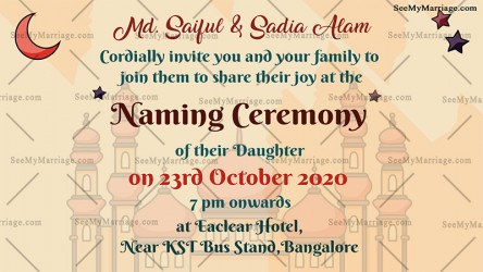 Islamic Naming Ceremony Card Whatsapp Invitation