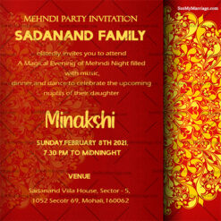 Traditional Mandala Theme Mehndi Party Invitation Card