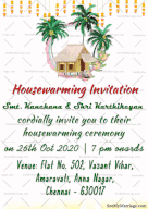Yellow Theme Traditional Tamil Housewarming Invitation Gif