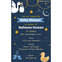 Blessed By Allah Muslim Baby Announcement Invitation Card