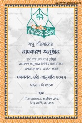 Cartoon Theme Bengali Namkaran Invitation Card | ID: ec_11408