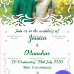 Cream And White Tamil Christian Wedding Invitation Card