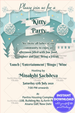 Snow White - Kitty Party Invitation Card