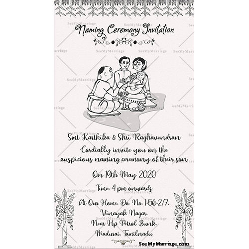 south indian style naming ceremony-tamil