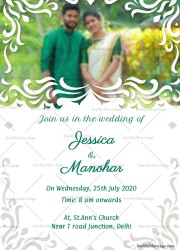 Christian-Tamil Christian Wedding Invitation with photo